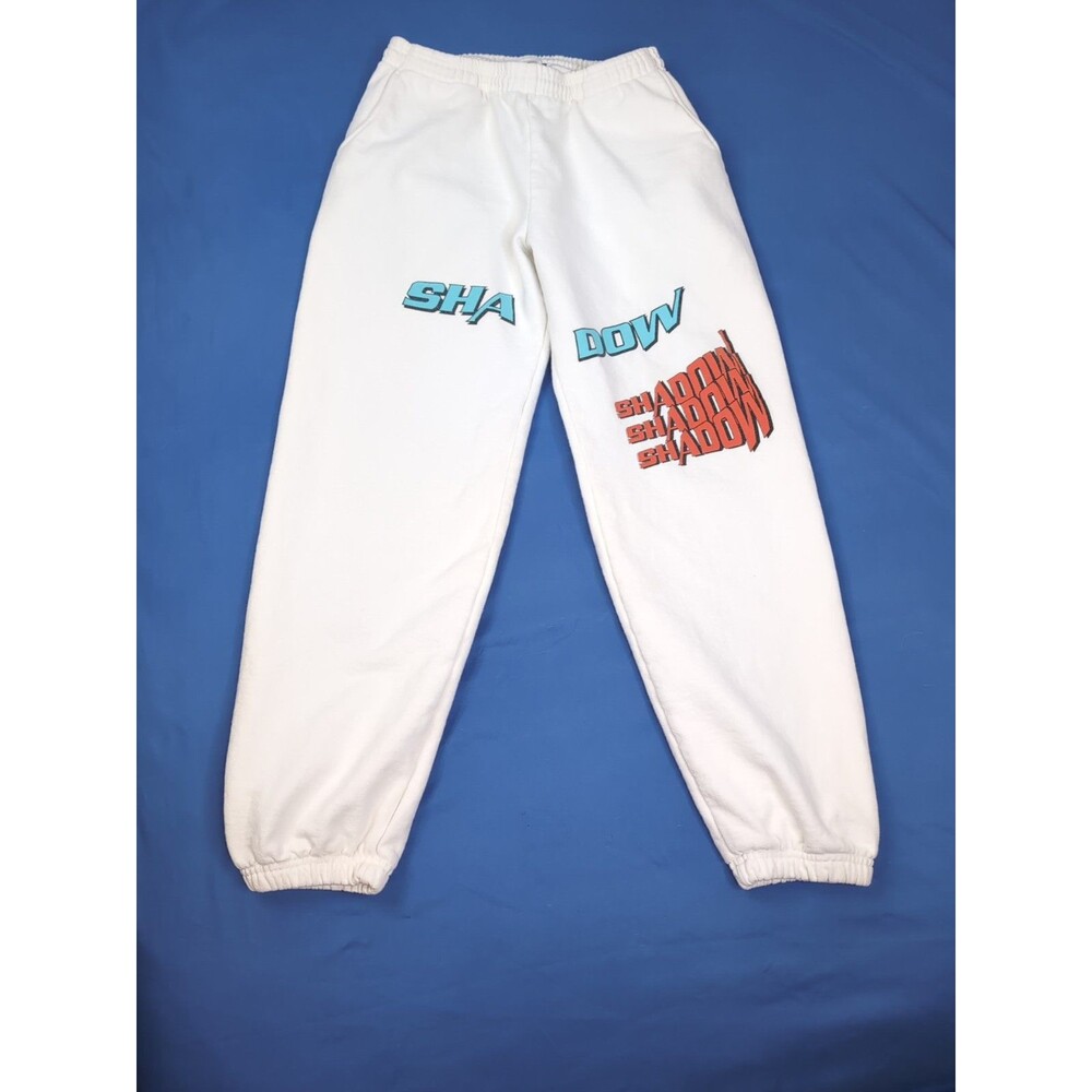 Shadow Hill  Sweatpants Medium Logo Print White USA Skater Los Angeles